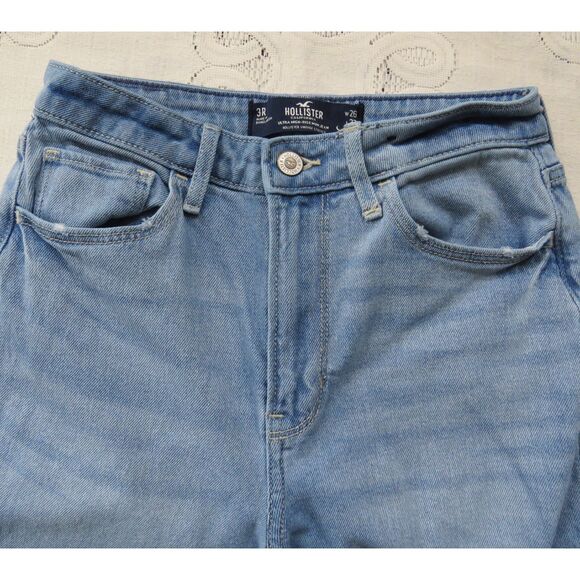 Hollister Ultra High Rise Mom Bandana Patched Jeans  3R(27) Light Wash - Picture 11 of 11